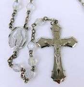 Vintage Sterling Filled Crystal Rosary