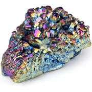 Rainbow Titanium Coated Crystal Cluster Geode Rock