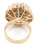 14kt Yellow gold Emerald and pearl seed cluster ring