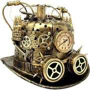 Time Travelers Metallic Top Hat with LED Goggles