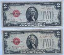 2 1928  G Series $2 Red Seal US Notes