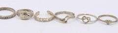 Vintage 925 Sterling Silver Group Lot of Rings