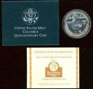 4 Different BU Commemorative Silver Dollars in Box w/Certificates