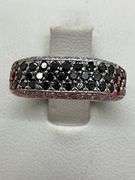 certified 14k white gold diamond ring / band