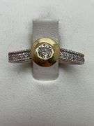 CERTIFIED BRAND NEW 14K WHITE AND YELLOW GOLD DIAMOND ENGAGEMENT RING