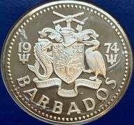 1974 $10 Barbados Proof Silver Coin