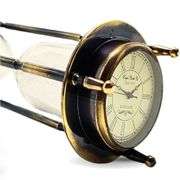 Black Nautical Compass Hourglass