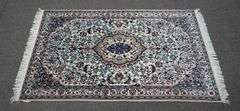 Handmade w/Silk Persian Nain 3.9x6.4