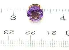 14kt Yellow gold 4ctw round brilliant cut amethyst stud earrings