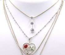 Group Lot of 4 Vintage925 Sterling Silver Necklaces