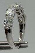 18K Oval Cut White Gold Lab Diamond Wedding Band