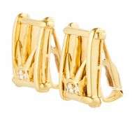 0.35ctw Diamond Sunrise Rectangle Shaped Clip on Earrings in 18K
