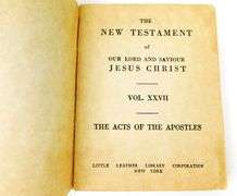 6 Antique Little Leather Library Holy Bible Books