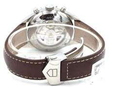 Tag Heuer Carrera chronograph 41mm automatic brown dial and bezel on leather strap watch