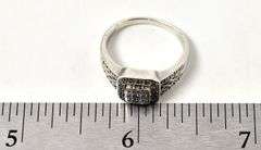 Diamond Cluster Ring in Sterling Silver