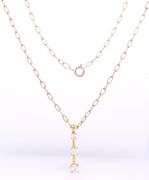 925 Sterling Silver Signed Cubic Zirconia Pendant on Chain Necklace