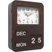 Vintage Calendar Wall Clock with Hidden Safe
