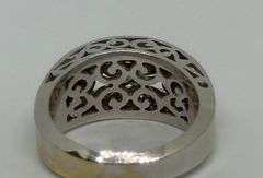 18K White Gold Round Brilliant Cut Filigree Diamond Ring