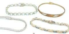Group lot of 5 Vintage 925 sterling silver bracelets
