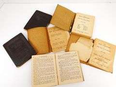 6 Antique Little Leather Library Holy Bible Books