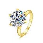 14 Kt Yellow Gold Plate Sparkling 1 Ct Vvs1 Simulated White Diamond Solitaire Ring