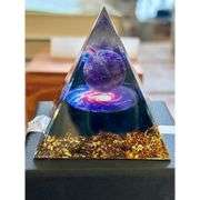 Amethyst & Obsidian Crystal Pyramid Positive Energy Generator