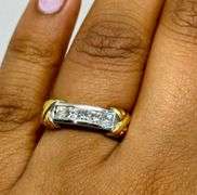 18K Two Tone Gold Princess Cut Diamond Ring
