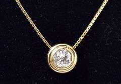 Radiant 14K Yellow Gold Diamond Pendant Necklace