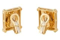 0.35ctw Diamond Sunrise Rectangle Shaped Clip on Earrings in 18K
