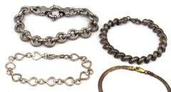 Group lot of 6 Vintage 925 sterling silver bracelets
