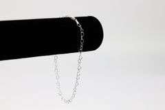 Sterling Silver Italian Love Heart Chain 4mm Solid 925 Italy Infinity Promise Bracelet Anklet 7"