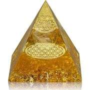 Crystal Pyramid with Citrine and White Crystal