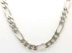 Heavy Vintage Italian 925 sterling silver Figaro chain necklace