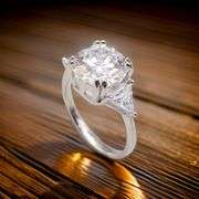 Ladies Huge 5 Ct VVs1 White E-F Simulated Lab Diamond Ring