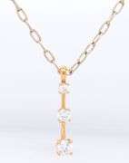 925 Sterling Silver Signed Cubic Zirconia Pendant on Chain Necklace