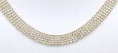 Italian 925 sterling silver 5 row beaded necklace