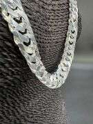 Sterling Silver 16mm Heavy Double Curb Chain Cuban Link 925 Italy Bracelet 9"
