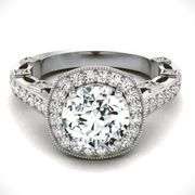 4 Kt White Gold Plated Sparkling 3.15 Ct White Blue Ice Lab Simulated Diamond Ring