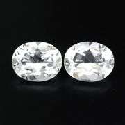 Superb 5.57ct 10x8mm diamond white Topaz pair
