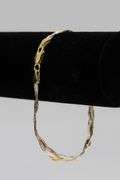 Sterling Silver Tri Colored Braided Herringbone Bracelet 5mm 925 Italy Chain 7"