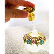 Fancy Glass Perfume Bottle with Flowers & Bee Charm