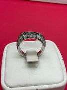 certified 14k white gold diamond ring / band