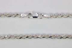 Sterling Silver Diamond-Cut Rope Chain 3mm Solid 925 Italy New Bracelet 9"