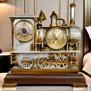 Industrial Steampunk Locomotive Table Clock