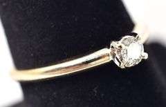 Superb 14K Yellow Gold Solitaire Diamond Ring