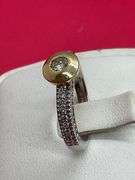 CERTIFIED BRAND NEW 14K WHITE AND YELLOW GOLD DIAMOND ENGAGEMENT RING