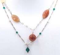 Group lot of 2 vintage 925 sterling silver necklaces