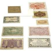 10 Rare WWII  Banknote Collection with COA