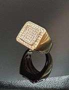 Men's 14 Kt Gold Plate 5.75 Cttw. Lab Simulated Diamond Ring