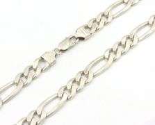Heavy Vintage Italian 925 sterling silver Figaro chain necklace